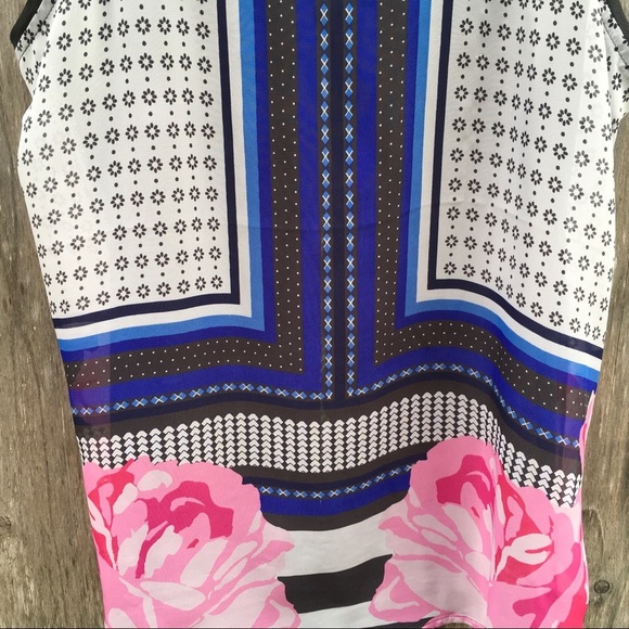 Gap Vintage Sheer Floral & Geometric Pattern Sleeveless Blouse Top Small - Picture 3 of 6